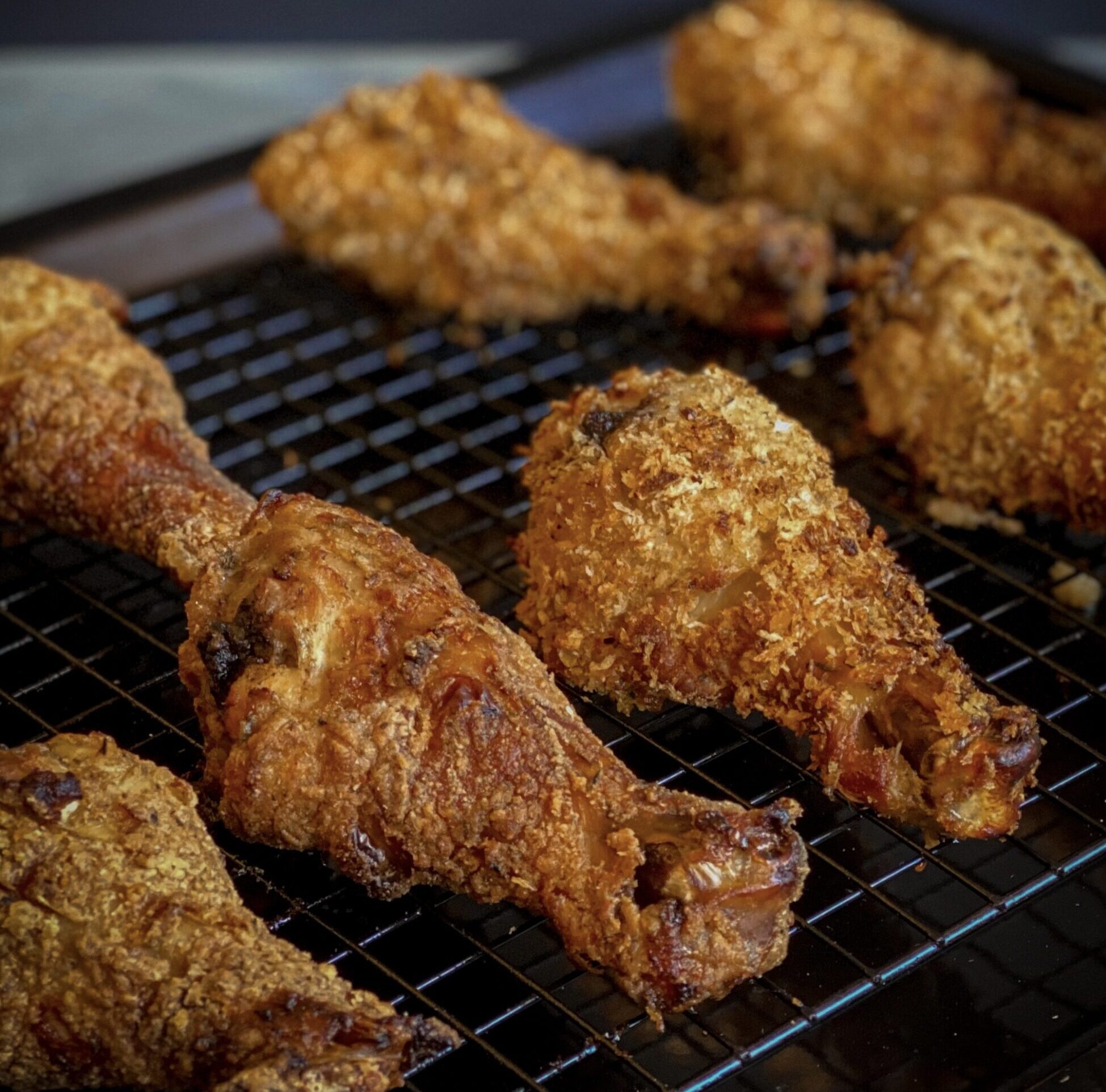 The Crunchiest Oven Fried Chicken Drumsticks (with two different coatings)