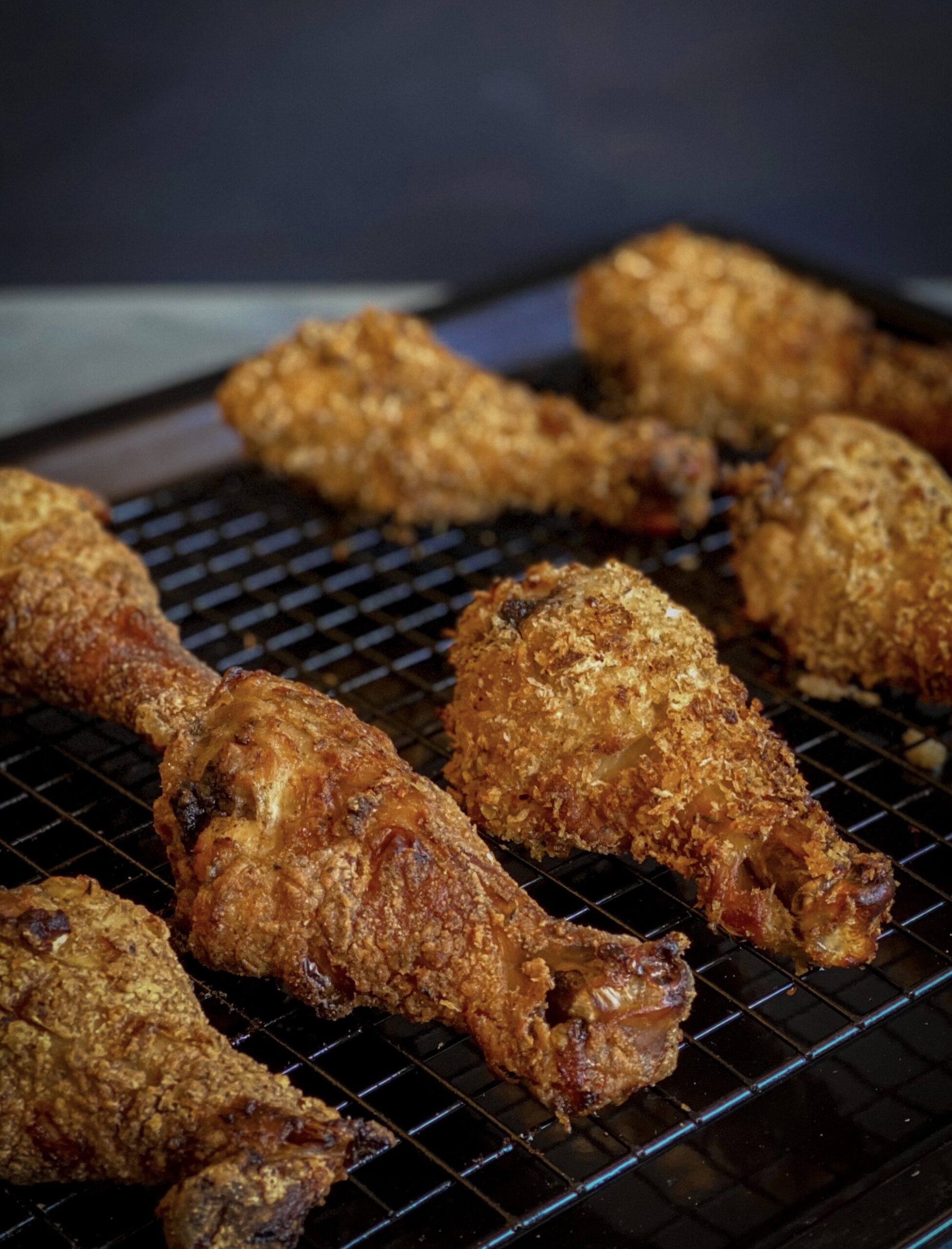 The Crunchiest Oven Fried Chicken Drumsticks (with two different ...
