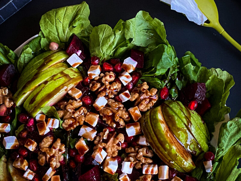 Vegan Nutrient-packed Colorful Arugula Beet Salad